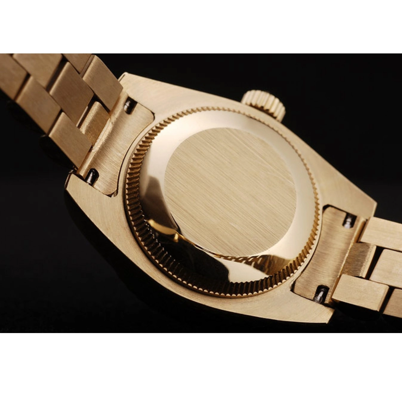 MiroTime 0808 Rolex DateJust Ribbed Pattern Gold Bezel Gold Dial